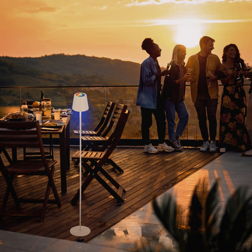 Briloner 1507016 - LED подова лампа KIKI с възможност за димиране LED/4,3W/5V IP44 2600 mAh бяла