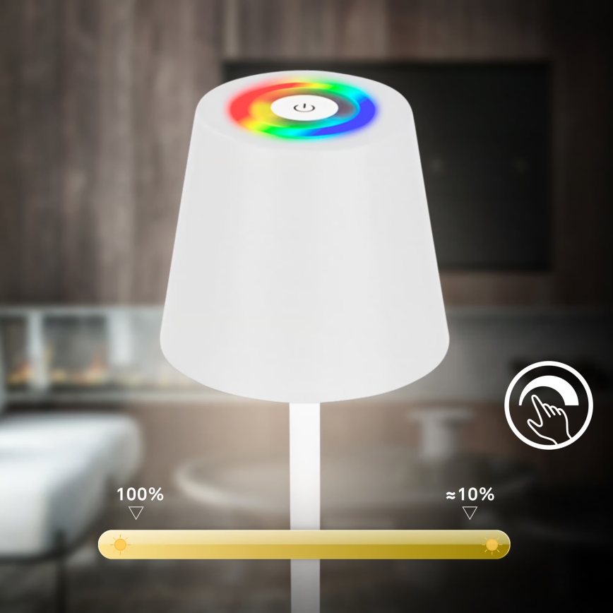 Briloner 1507016 - LED подова лампа KIKI с възможност за димиране LED/4,3W/5V IP44 2600 mAh бяла