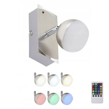 Briloner 2040-012 - LED RGB регулируемо точково осветително тяло 1xLED/3,3W/230V + дистанционно управление