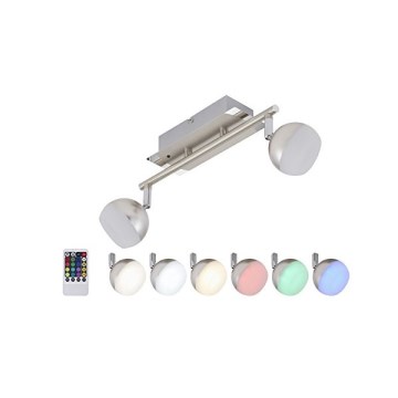 Briloner 2040-022 - LED RGB регулируемо точково осветително тяло 2xLED/3,3W/230V + дистанционно управление