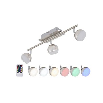 Briloner 2040-032 - LED RGB регулируемо точково осветително тяло 3xLED/3,3W/230V + дистанционно управление