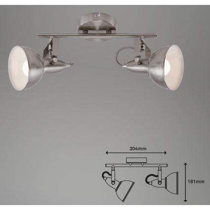 Briloner 2049-022 - Спот SOFT 2xE14/40W/230V матов хром