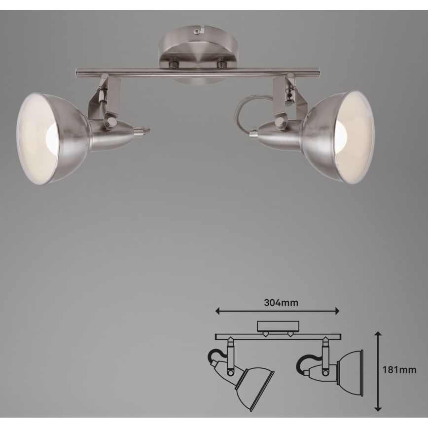 Briloner 2049-022 - Спот SOFT 2xE14/40W/230V матов хром