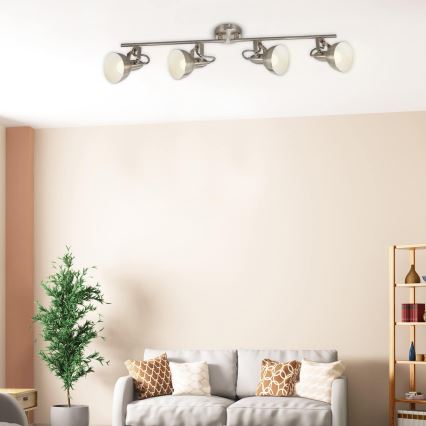 Briloner 2049-042 - Точково осветително тяло 4xE14/40W/230V сребристо