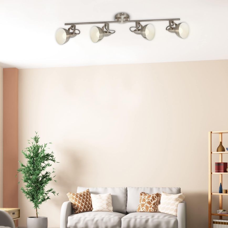 Briloner 2049-042 - Точково осветително тяло 4xE14/40W/230V сребристо