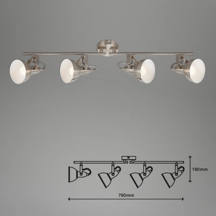 Briloner 2049-042 - Точково осветително тяло 4xE14/40W/230V сребристо