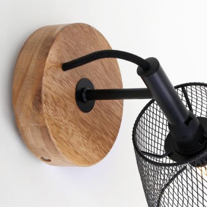 Briloner 2077-015 - Аплик WOOD & STYLE 1xE14/25W/230V каучуково дърво
