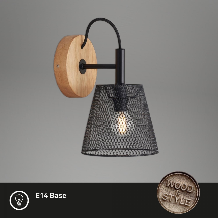 Briloner 2077-015 - Аплик WOOD & STYLE 1xE14/25W/230V каучуково дърво