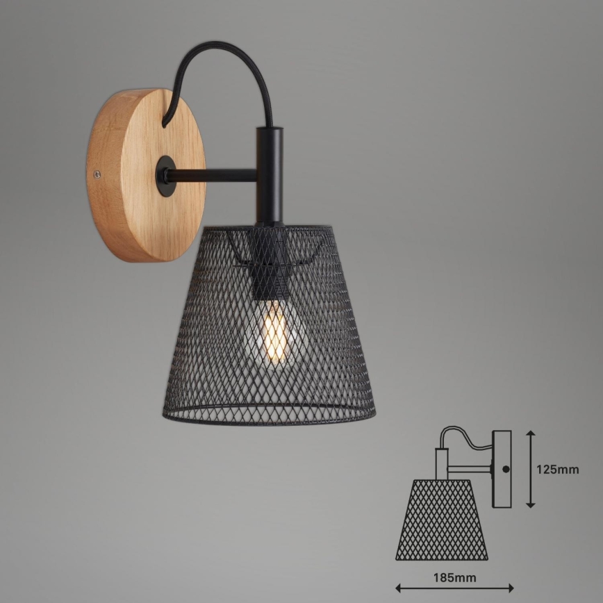 Briloner 2077-015 - Аплик WOOD & STYLE 1xE14/25W/230V каучуково дърво