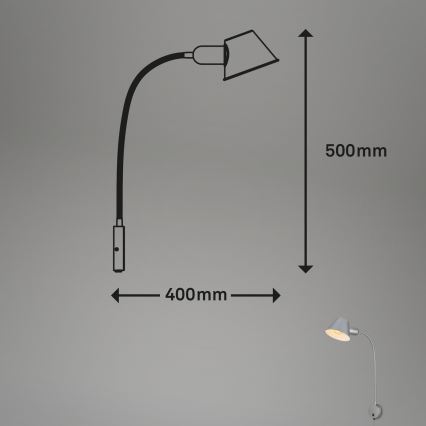 Briloner 2089-014 - Гъвкава стенна лампа BRELLO 1xE27/10W/230V матов хром