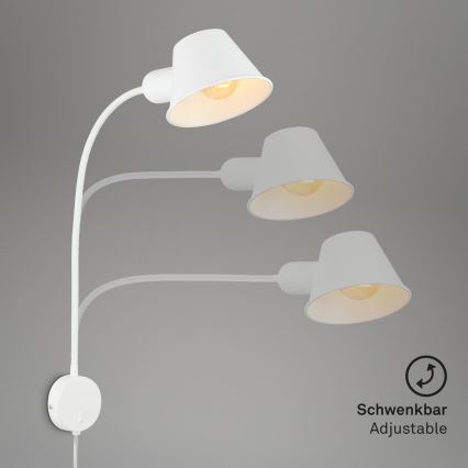 Briloner 2089-016 - Гъвкава стенна лампа BRELLO 1xE27/10W/230V бяла