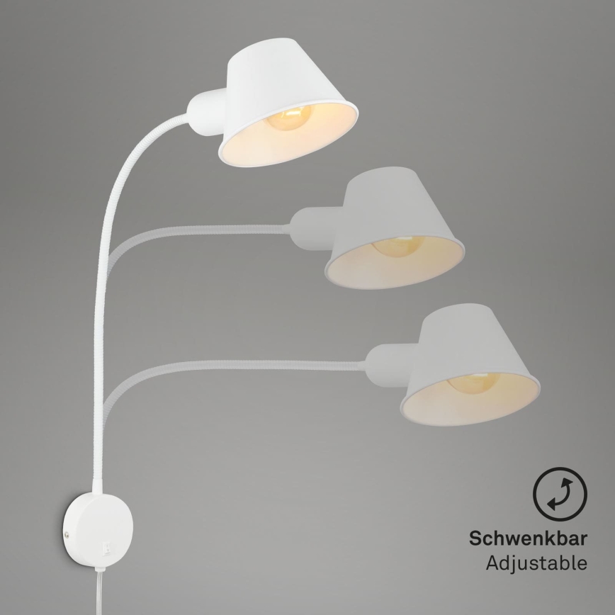 Briloner 2089-016 - Гъвкава стенна лампа BRELLO 1xE27/10W/230V бяла