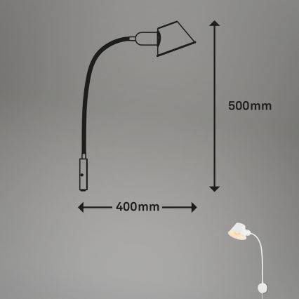 Briloner 2089-016 - Гъвкава стенна лампа BRELLO 1xE27/10W/230V бяла
