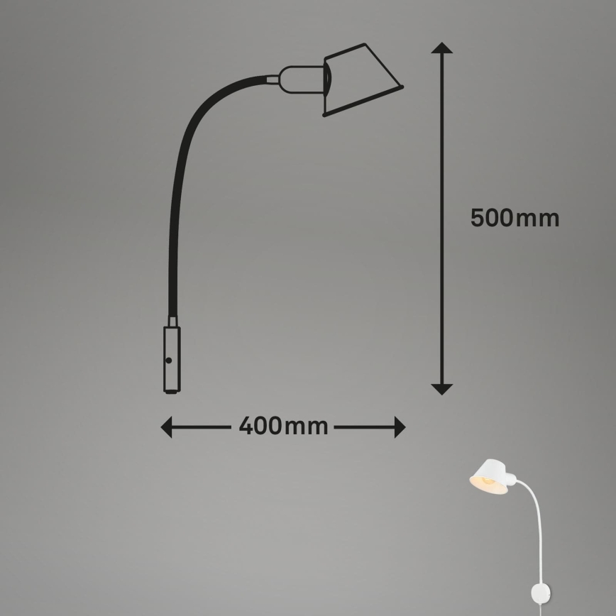 Briloner 2089-016 - Гъвкава стенна лампа BRELLO 1xE27/10W/230V бяла