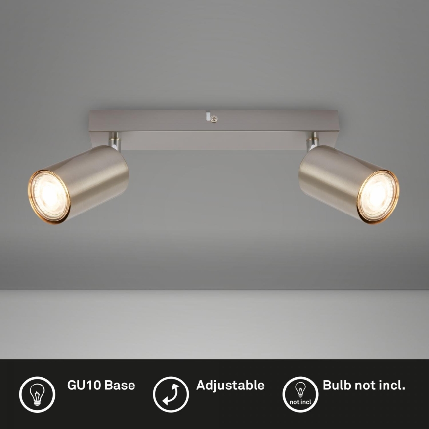 Briloner 2172-022 - Точково осветително тяло SPOT 2xGU10/9W/230V матов хром