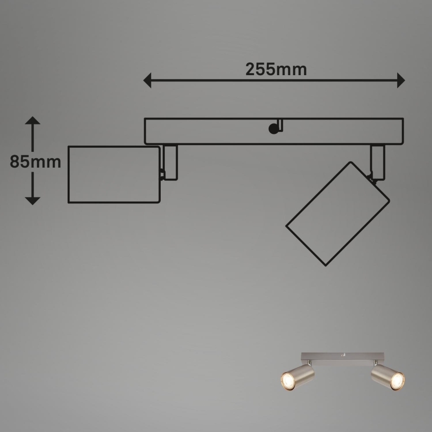 Briloner 2172-022 - Точково осветително тяло SPOT 2xGU10/9W/230V матов хром