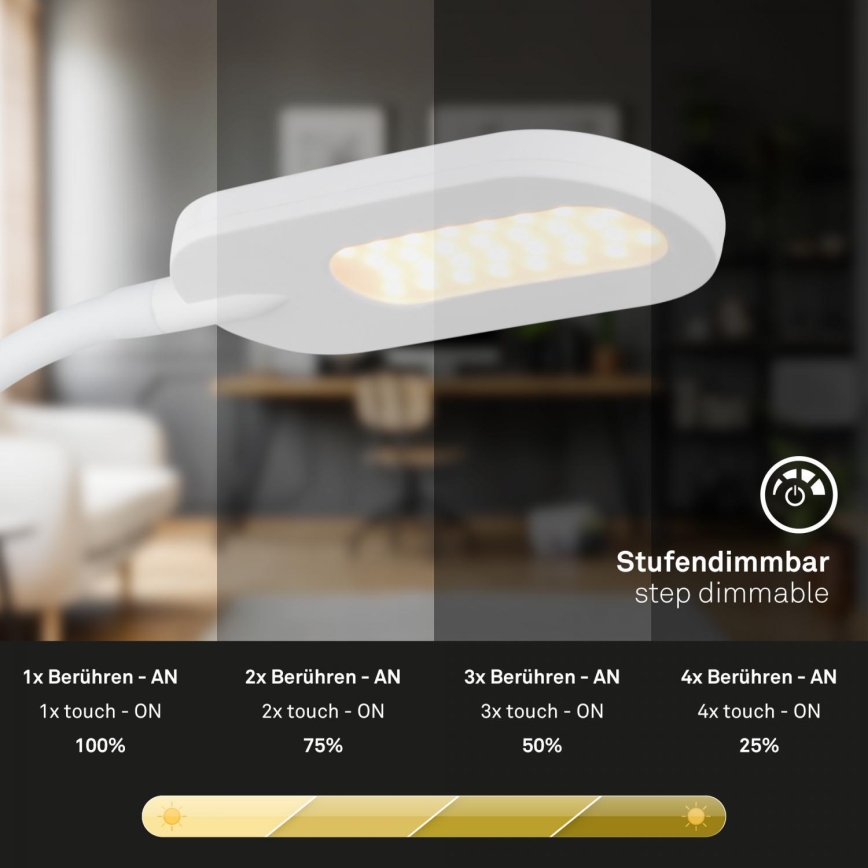 Briloner 2177016 - LED Димируем стена гъвкав лампа LED/6W/230V бял