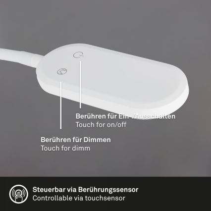 Briloner 2177016 - LED Димируем стена гъвкав лампа LED/6W/230V бял