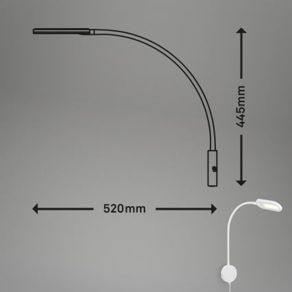 Briloner 2177016 - LED Димируем стена гъвкав лампа LED/6W/230V бял