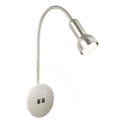 Briloner 2178012 - LED Гъвкав аплик 1xE14/10W/230V + LED/3W матов хром