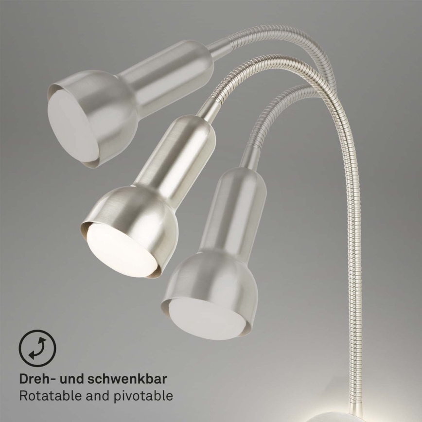 Briloner 2178012 - LED Гъвкав аплик 1xE14/10W/230V + LED/3W матов хром