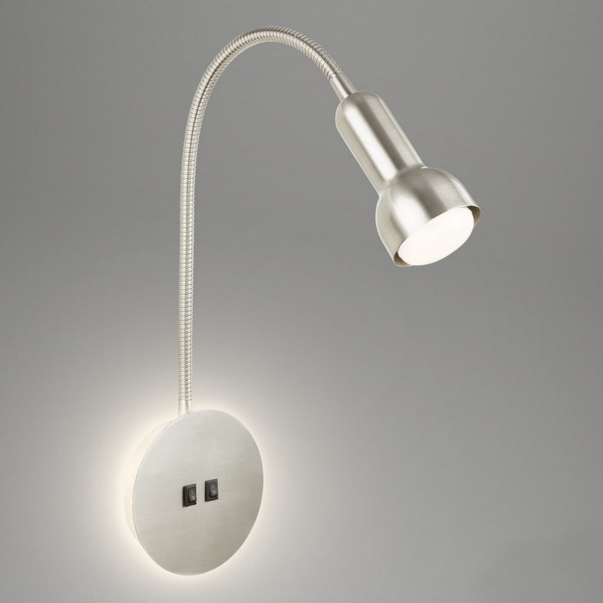 Briloner 2178012 - LED Гъвкав аплик 1xE14/10W/230V + LED/3W матов хром