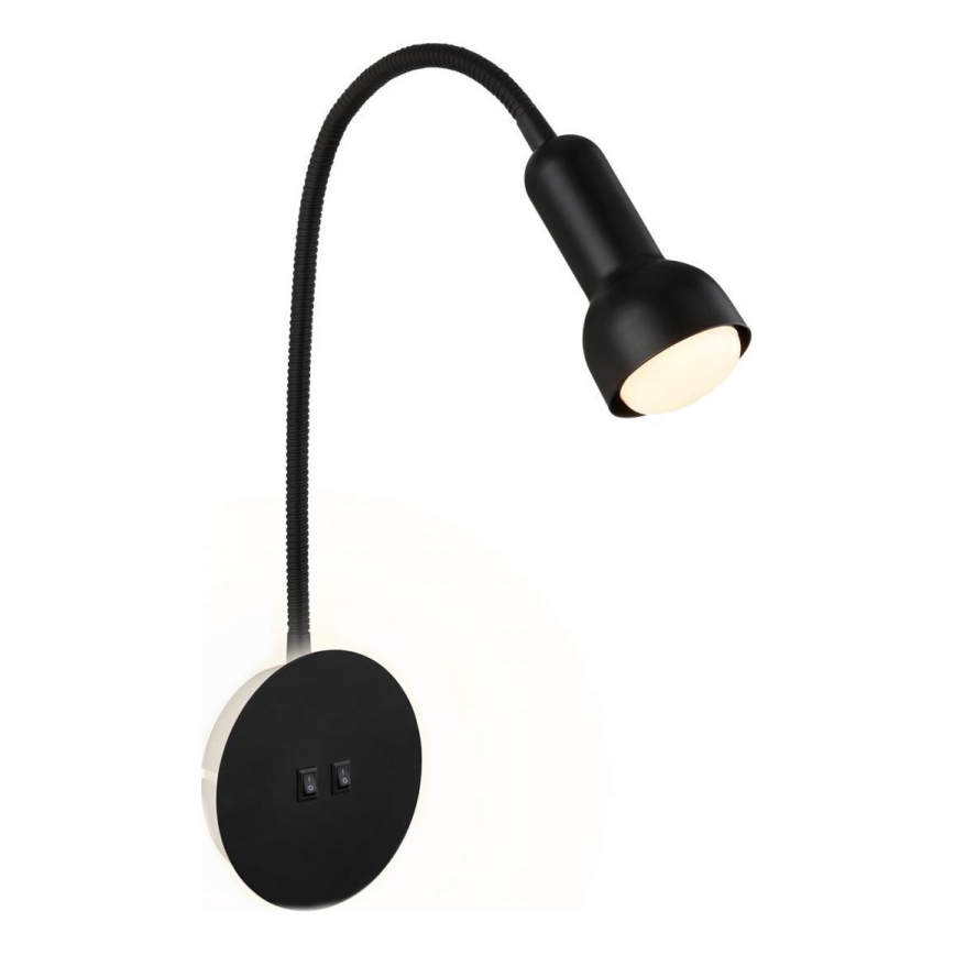 Briloner 2178015 - LED Стена гъвкава лампа 1xE14/10W/230V + LED/3W черен