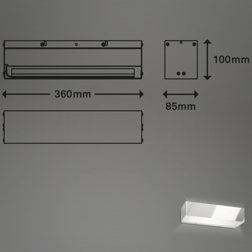 Briloner 2204-018 - LED Екстериорен аплик LED/8W/230V IP44 лъскав хром