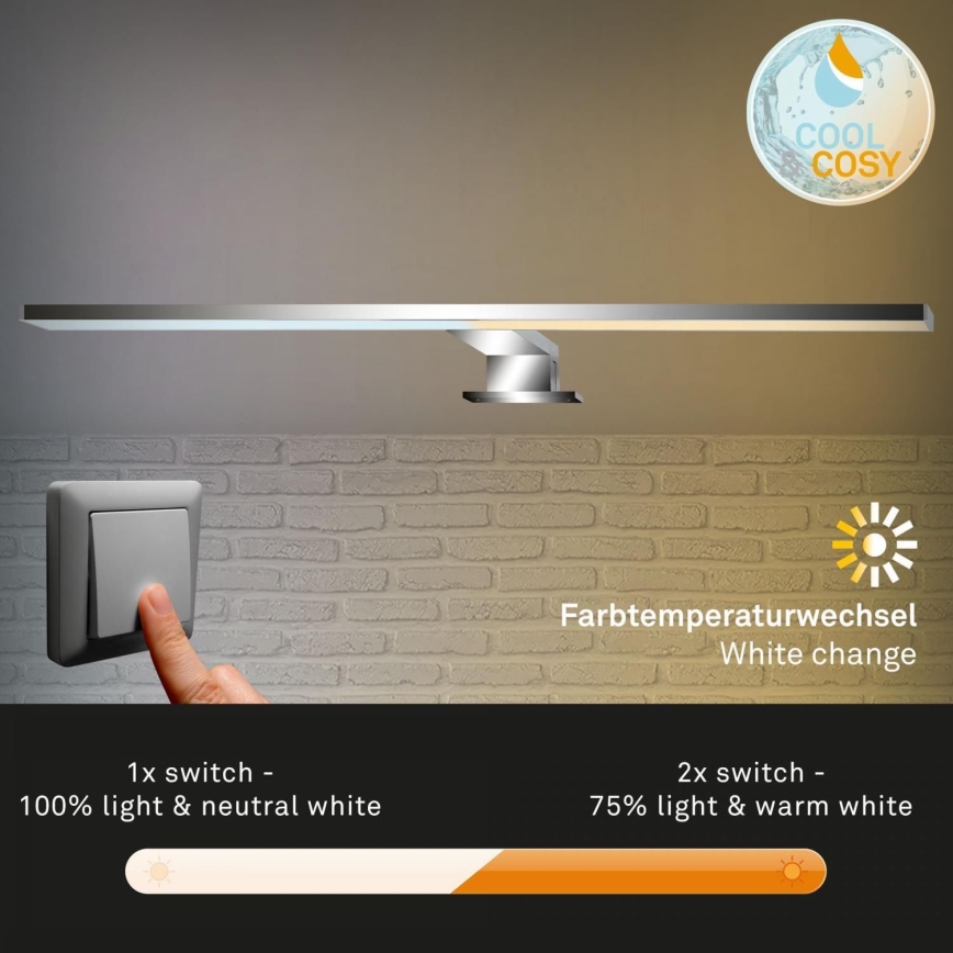 Briloner 2299-018 - LED Димируема лампа за огледало в баня COOL&COSY LED/8W/230V 2700/4000K IP44