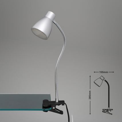 Briloner 2615-014P - LED Лампа с щипка GRIP LED/2,5W/230V сребрист