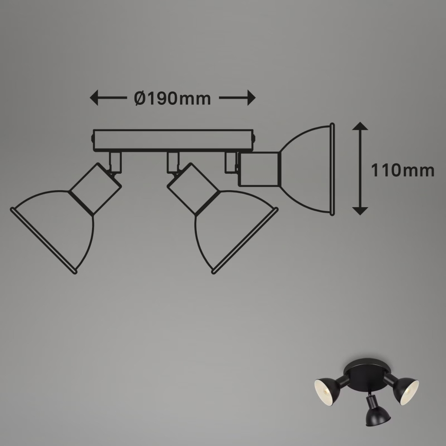 Briloner 2674-035 - Спот RETRO 3xE14/25W/230V черен