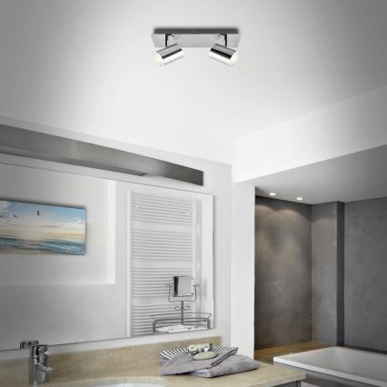 Briloner 2731-028 - Точково осветително тяло за баня BANYO 2xGU10/5W/230V IP44 лъскав хром