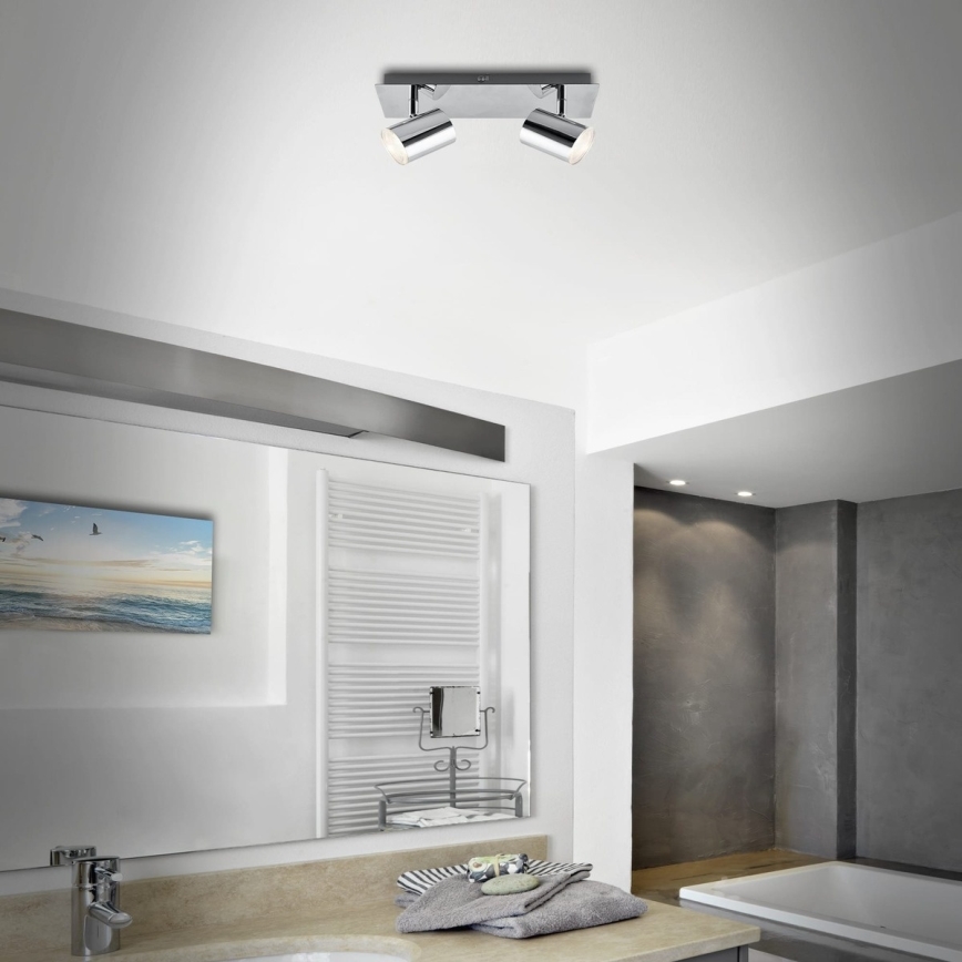 Briloner 2731-028 - Точково осветително тяло за баня BANYO 2xGU10/5W/230V IP44 лъскав хром