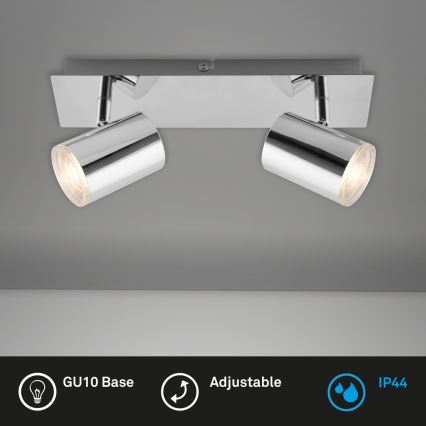 Briloner 2731-028 - Точково осветително тяло за баня BANYO 2xGU10/5W/230V IP44 лъскав хром