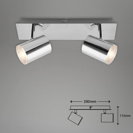 Briloner 2731-028 - Точково осветително тяло за баня BANYO 2xGU10/5W/230V IP44 лъскав хром