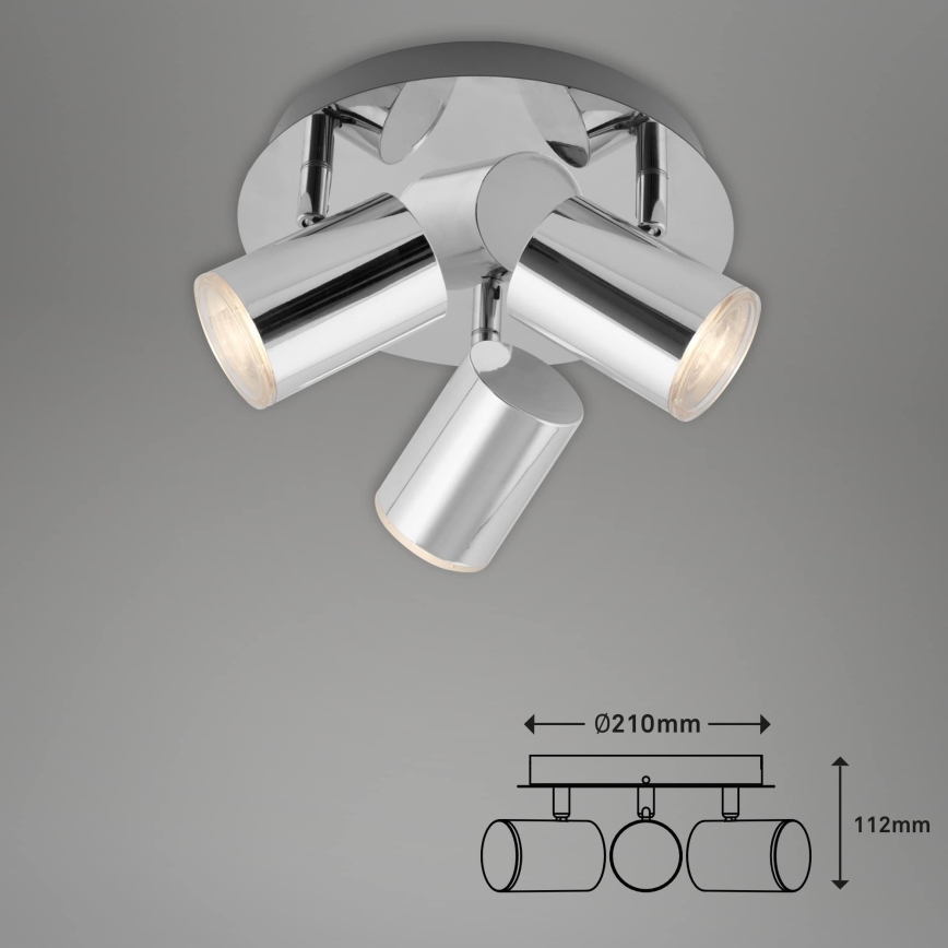 Briloner 2731-038 - Точково осветително тяло CUP 3xGU10/5W/230V лъскав хром