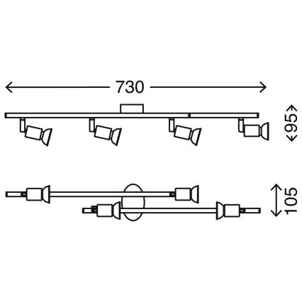 Briloner 2767-042 - LED Спот SIMPLE 4xGU10/3W/230V