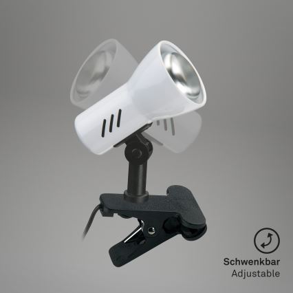 Briloner 2794/016P - Лампа с щипка 1xE14/40W/230V черна/бяла