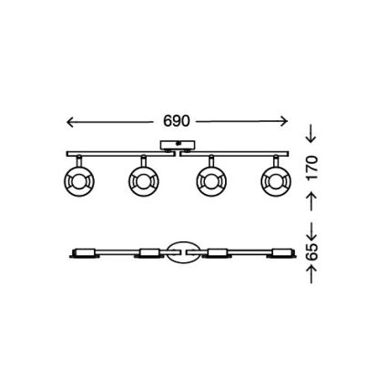 Briloner 2798-042 - LED Спот STONE 4xLED/4,5W/230V