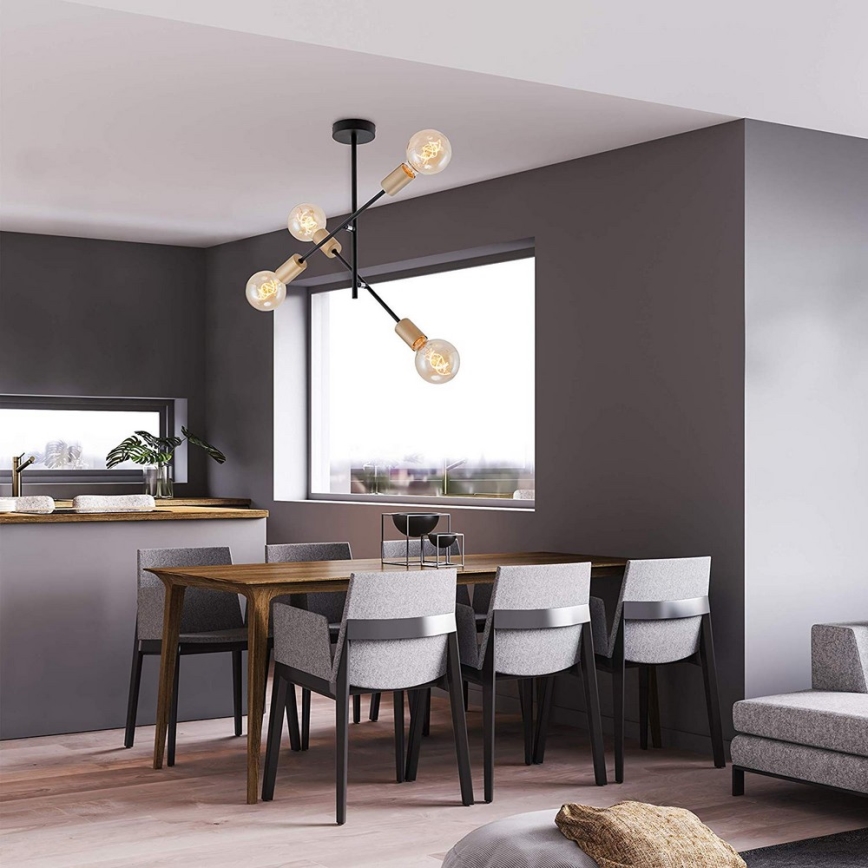 Briloner 2856-045 - Висящ полилей NATURE 4xE27/60W/230V