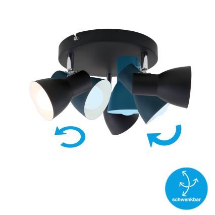 Briloner 2860-035 - точково осветително тяло CUP 3xE14/25W/230V черно