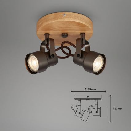 Briloner 2872-025R - LED Спот SPOTLIGHT 2xGU10/5W/230V кафяв