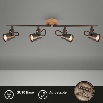 Briloner 2872-045 - LED Спот TAHUN 4xGU10/5W/230V 3000K кафяв