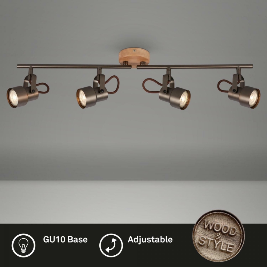 Briloner 2872-045 - LED Спот TAHUN 4xGU10/5W/230V 3000K кафяв