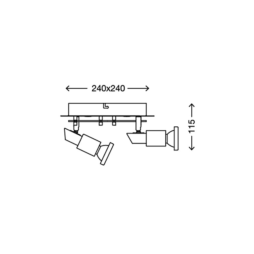 Briloner 2879-042 - LED Лампа за таван COMBINATA 2xGU10/3W + 2xLED/5W/230V