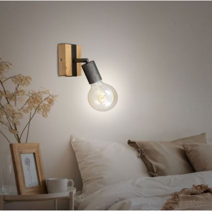 Briloner 2900-011 - Спот аплик WOOD BASIC 1xE27/25W/230V