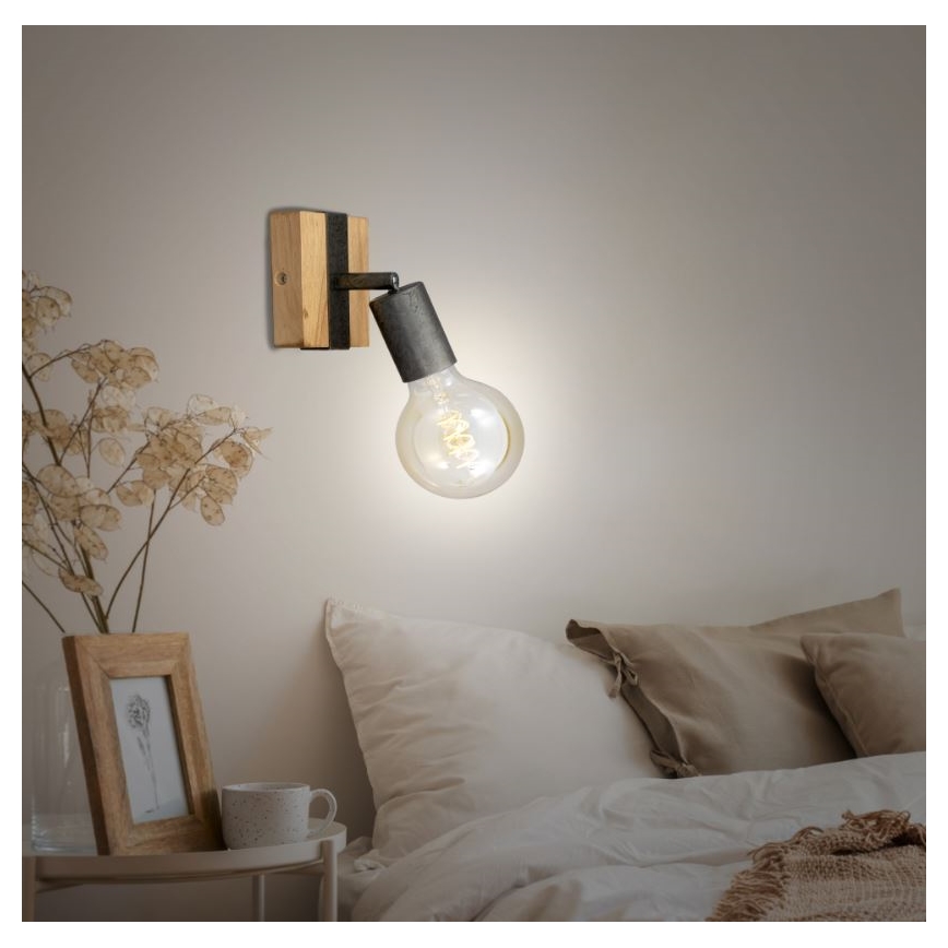 Briloner 2900-011 - Спот аплик WOOD BASIC 1xE27/25W/230V
