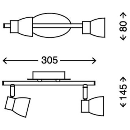 Briloner 2914-022 - LED Спот 2xGU10/3W/230V 3000K