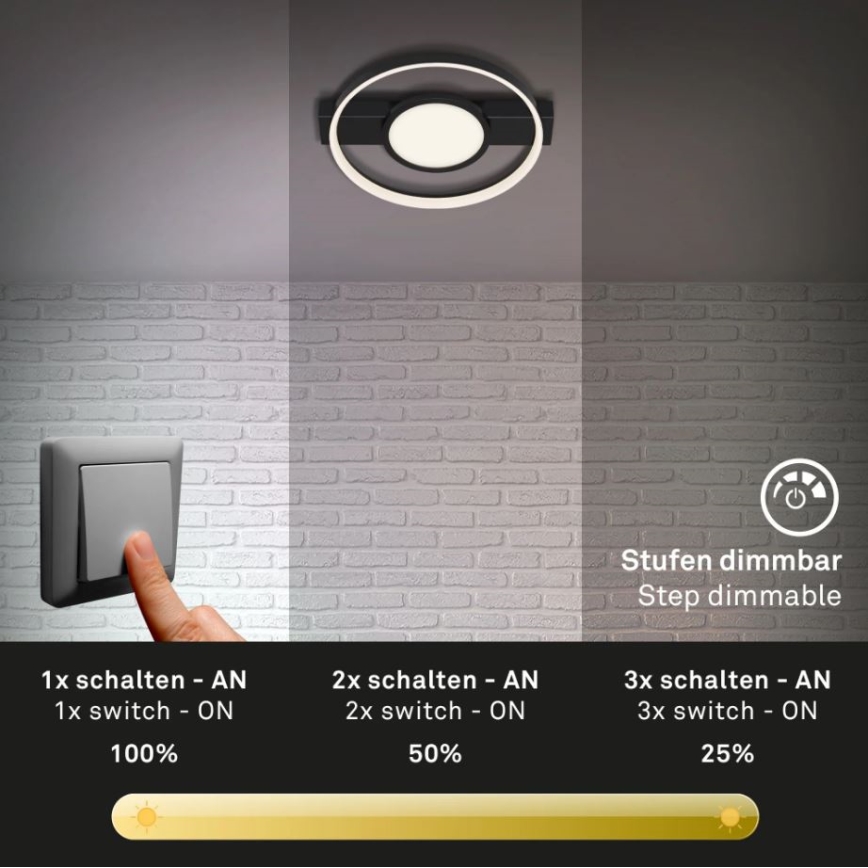 Briloner 3026-015 - LED Димируем плафон FRAME LED/33W/230V