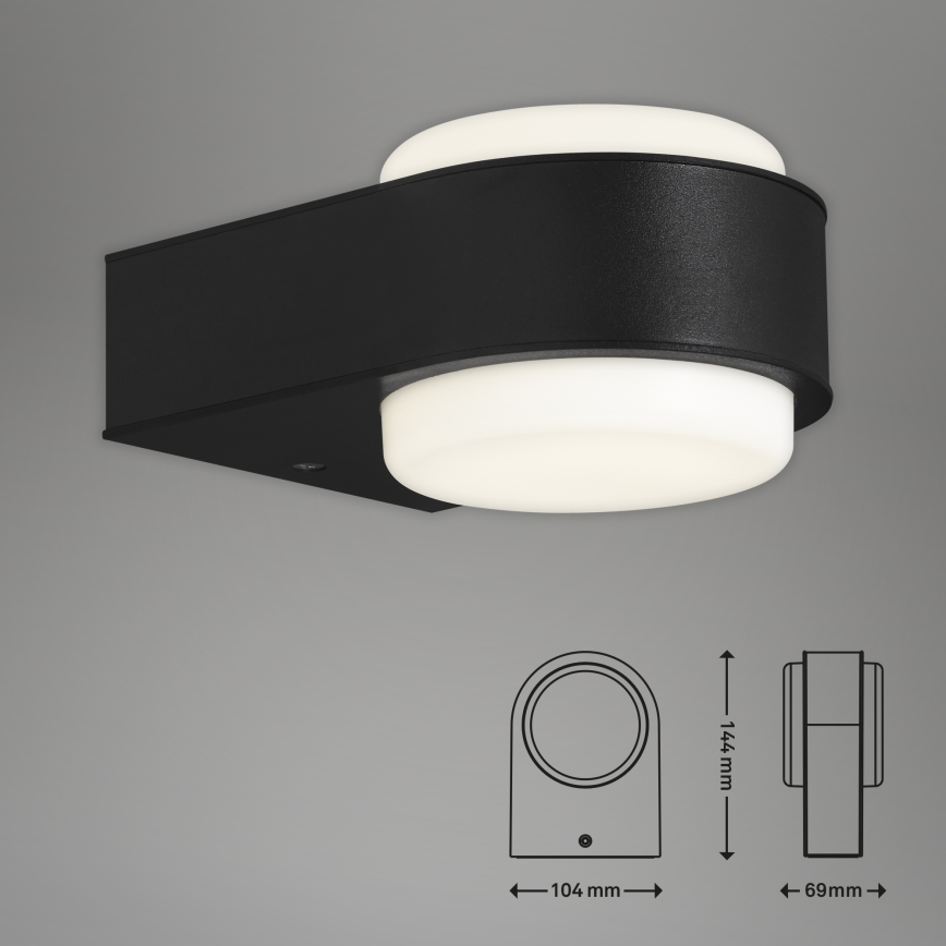 Briloner 3035-015 - LED Екстериорен аплик HANAU LED/6,5W/230V IP44 черен
